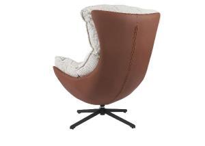 Hans 360º swivel armchair, terracotta upholstery