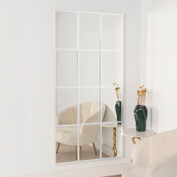 ESPEJO METAL VENTANA 180*90 CM. COLOR BLANCO (SE PUEDE COLGAR EN VERTICAL Y HORIZONTAL)