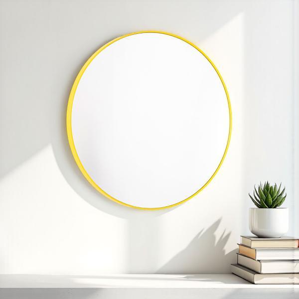 ESPEJO CIRCULAR COLOR AMARILLO (VARIAS MEDIDAS A ELEGIR)