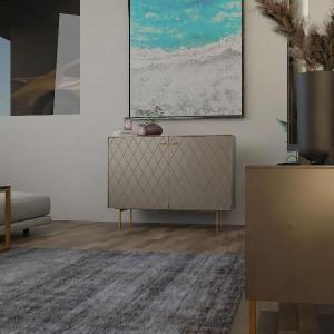 MUEBLE TV DIAMOND 3 PUERTAS + 2 CAJONES, VISAGRAS Y CAJONES DE FRENO 222*50.5*40 CM. LACADO VISON