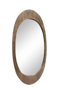 Oval walnut wood mirror 86*50 cm