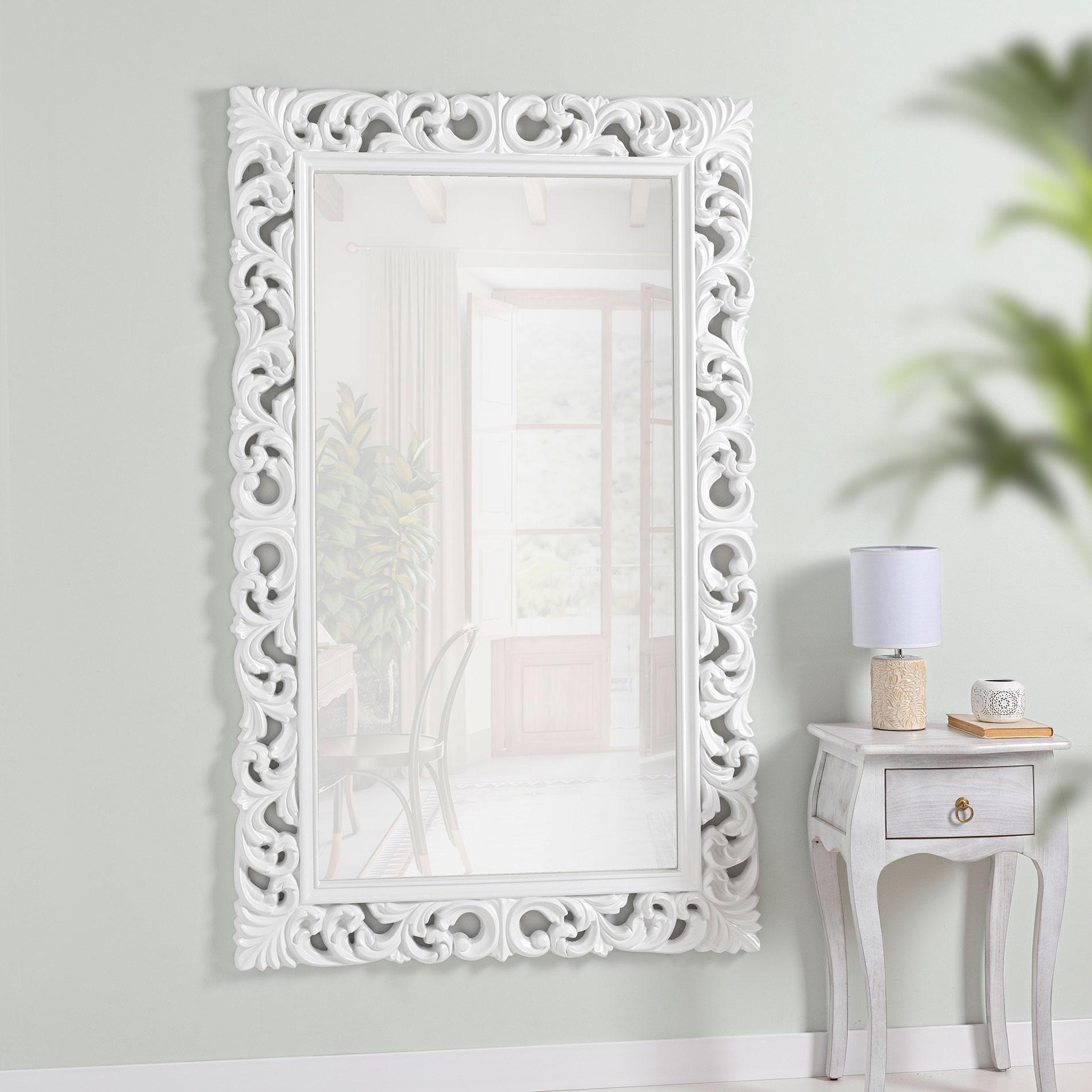White resin mirror 95*155 cm