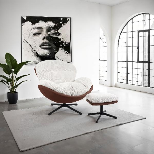 SILLON EGG GIRATORIO 360º. TAPIZADO INTERIOR TERRACOTA (ANTIMANCHAS, IGNIFUGO, ANTIARAÑAZOS MASCOTAS) 91*98*100 CM