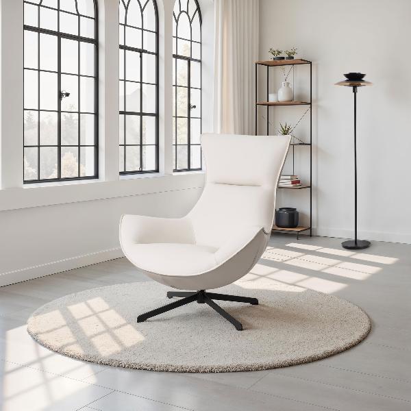 SILLON HANS GIRATORIO 360º. TAPIZADO BEIGE (ANTIMANCHAS, IGNIFUGO, ANTIARAÑAZOS MASCOTAS) 102*102*87 CM