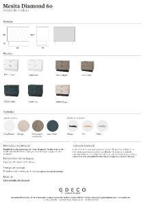 Mesita Diamon 2 C lacado blanco 61*50*34