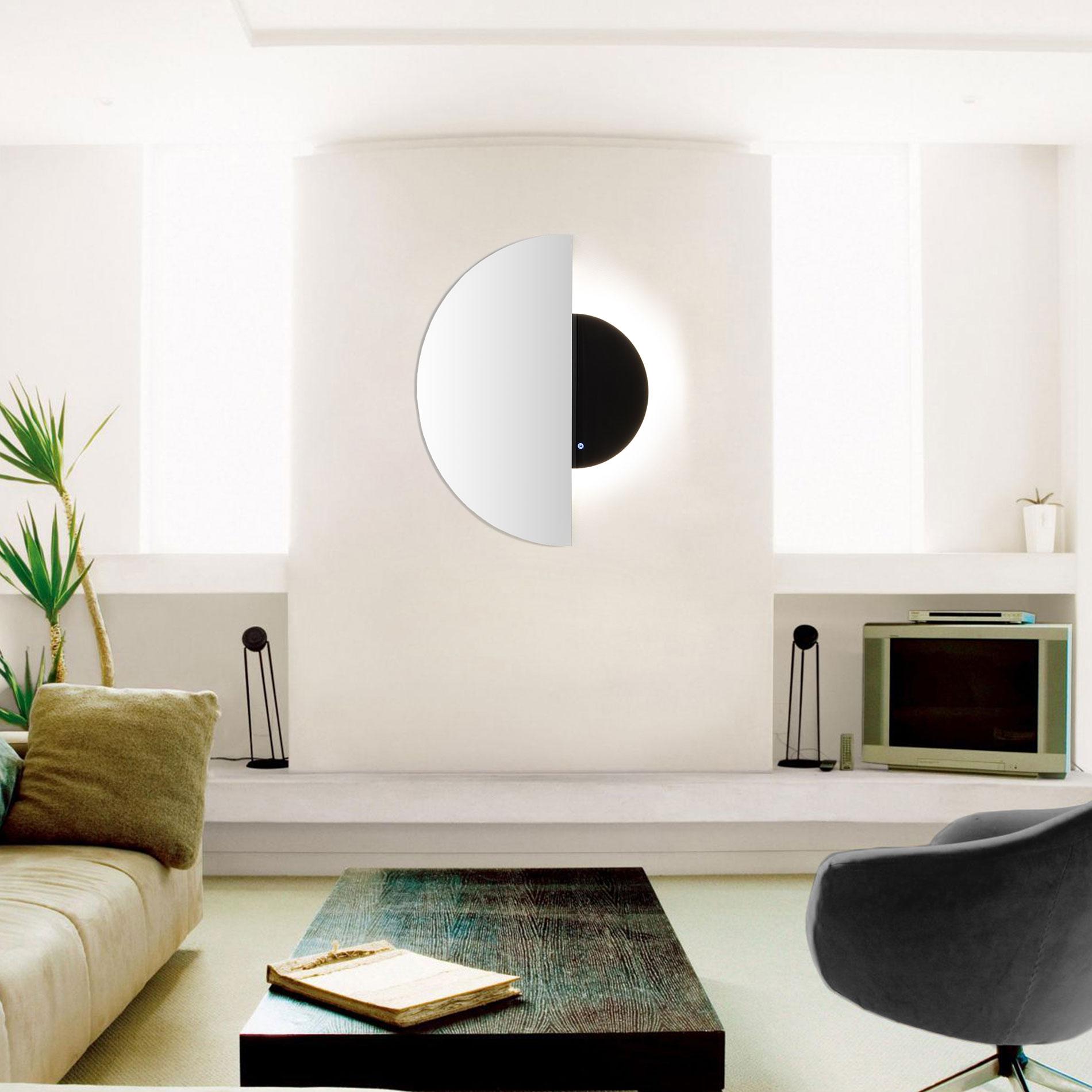 1/2 MOON MIRROR WITH LED LIGHT SENSOR