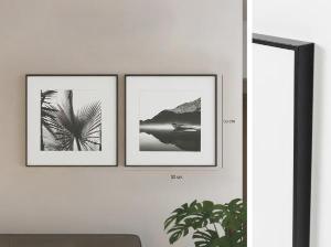 Set of 2 pictures with wooden frame 50*70 cm/unit.