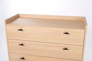 Comoda abitudine 4 C melaminico rovere e base in metallo 100 cm