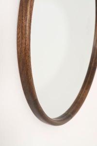 Circular mirror 90x90 cm solid walnut wood