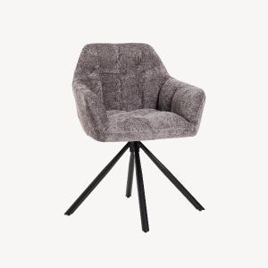 SILLA IRIS GIRATORIA 360º, TAPIZADO GRIS, PATAS METAL NEGRO. 83*58*59 CM