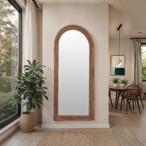 Extra large mirror 180*80 cm, walnut wood frame