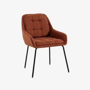 SILLA BELMONT, TAPIZADO CALDERA, PATAS METAL NEGRO