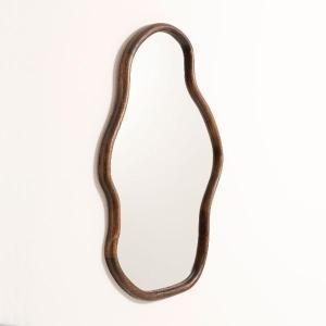 Irregular walnut wood mirror 90*60 cm
