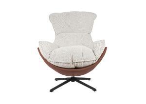 Hans 360º swivel armchair, terracotta upholstery