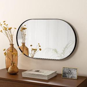 Oval mirror aluminum frame 100*60 cm