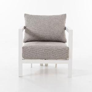 AVA outdoor set in white and beige fabric