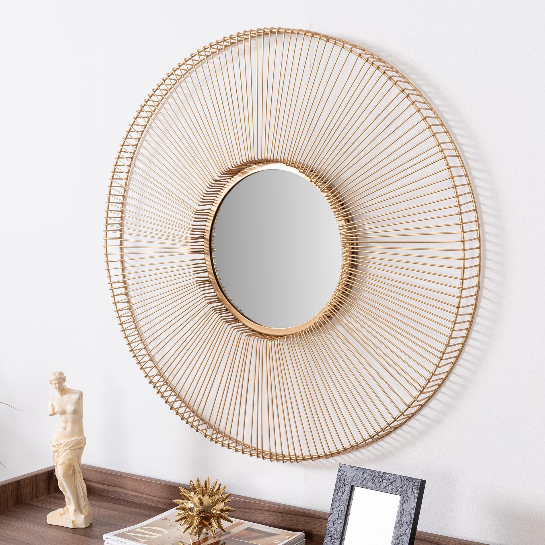 Espejo metal dorado 76 cm