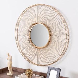 Espejo metal dorado 76 cm