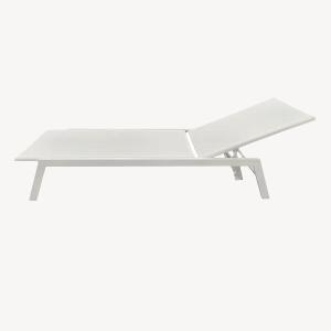 TUMBONA RECLINABLE DE EXTERIOR SOFIA, ALUMINIO BLANCO Y TEXTILENE BLANCO 192*56*31.5/91 CM
