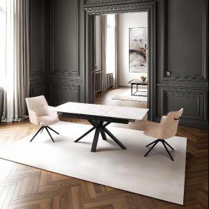 Extendable table with porcelain top 140/180*85*76 cm