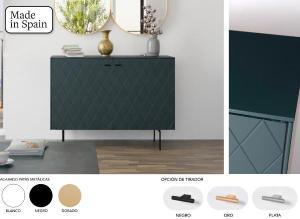 Consola Diamond 2 P lacado verde 121*80*40 cm