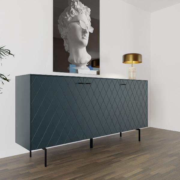 APARADOR DIAMOND 3 PUERTAS, VISAGRAS DE FRENO 182*90.5*40 CM. LACADO VERDE OSCURO
