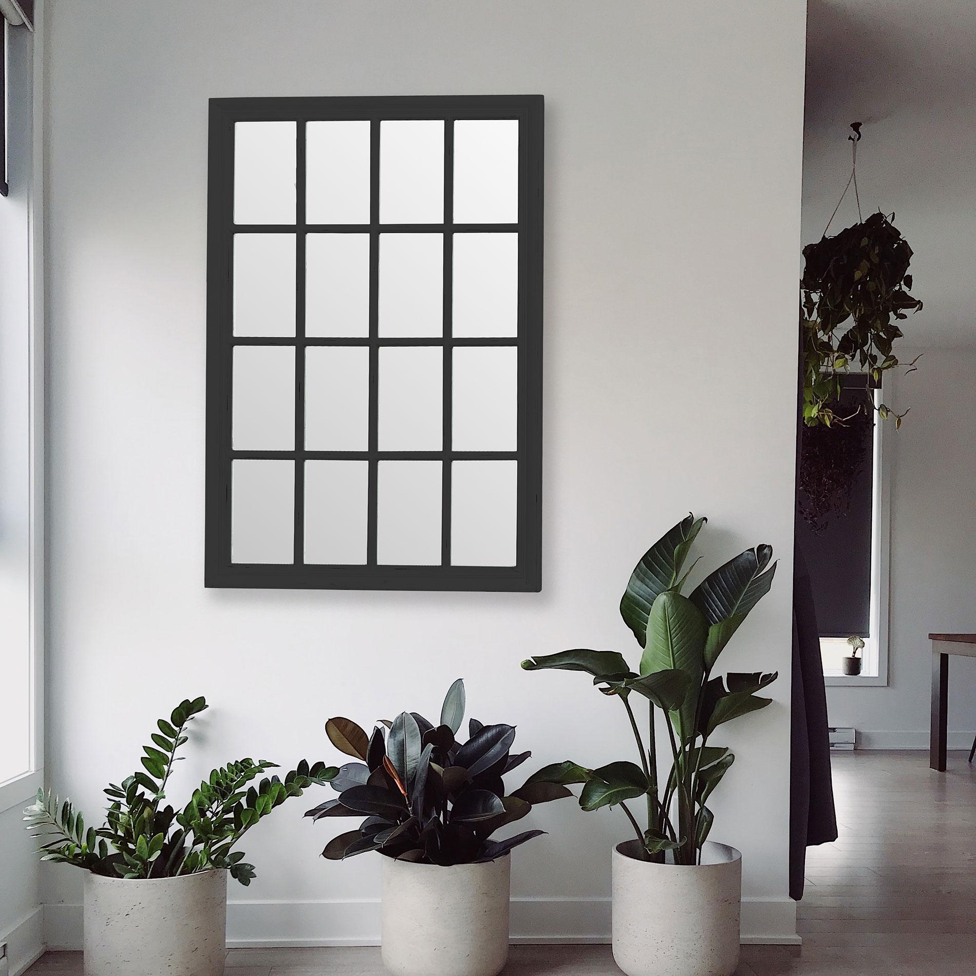 Black window mirror 115*80 cm