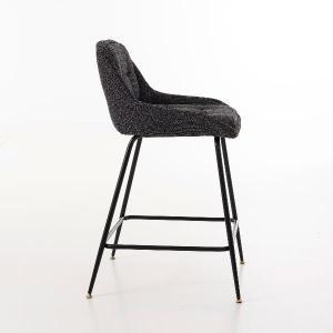 Taburete Belmont giratoria 360º, tapizado gris