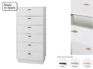 Cassettiera Fish Tail 6 C laccata bianca 62*110*42