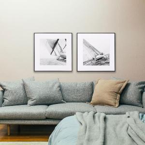 Set of 2 pictures with wooden frames 50*50 cm/unit.