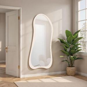 large mirror 180x80 cm off-white wooden frame