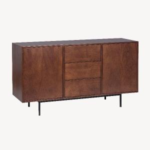 COMODA PUSH 4 C. LACADO BLANCO, BASE METAL ORO. 100*95*40 CM