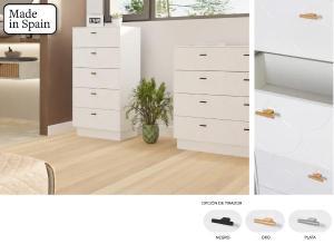 Cassettiera Fish Tail 6 C laccata bianca 62*110*42
