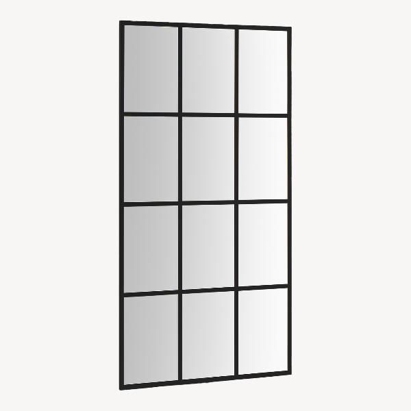 ESPEJO METAL VENTANA 180*90 CM. COLOR NEGRO (SE PUEDE COLGAR EN VERTICAL Y HORIZONTAL)