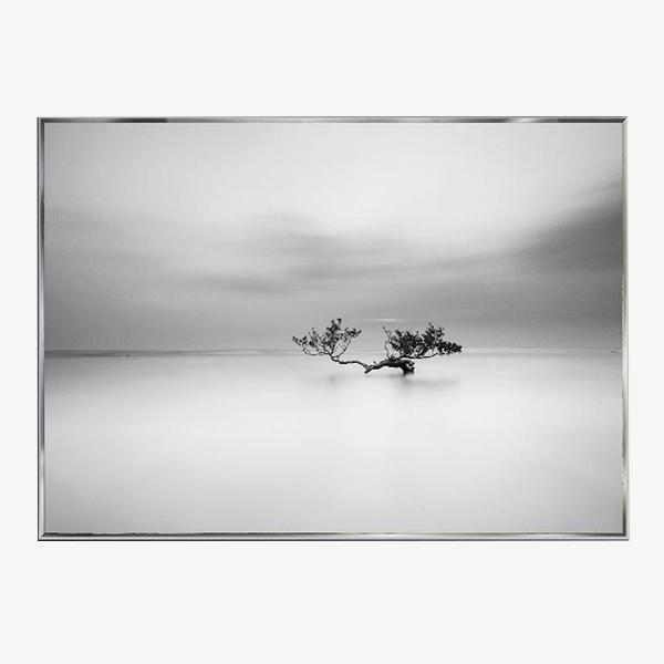 CUADRO FOTO CRISTAL CON MARCO PLATA 120*80 CM.