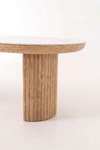 Tavolino da divano in rovere impiallacciato e porcellana 120*45*60 cm.