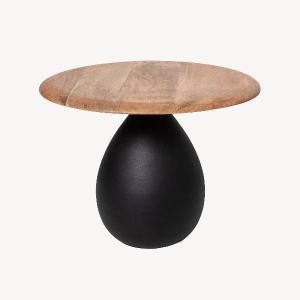 Mesa auxiliar base metal y tapa mango