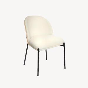 Ingrid chair, oak veneer seat and beige upholstery
