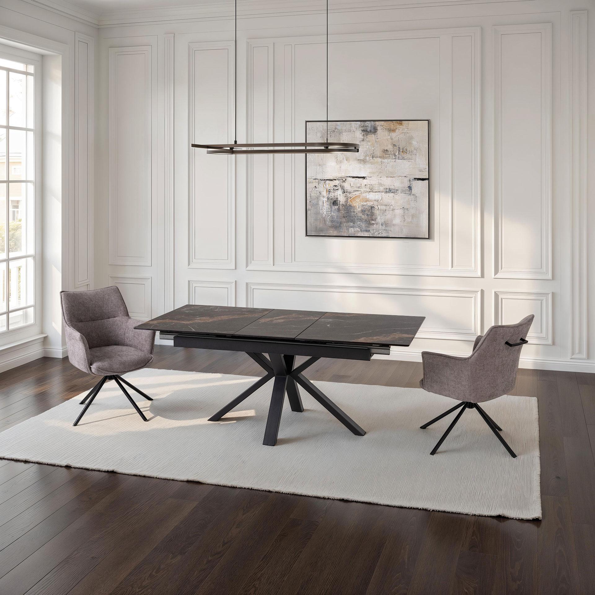 Extendable table with porcelain top 140/180*85*76 cm