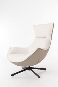 Hans 360º swivel armchair, beige upholstery