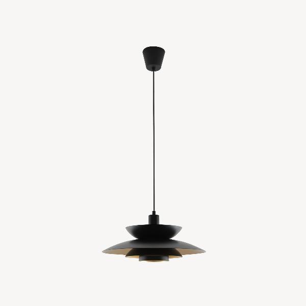 LÁMPARA TECHO DINA 38*177 CM. NEGRO MATE, INTERIOR DORADO.(ALTURA REGULABLE)