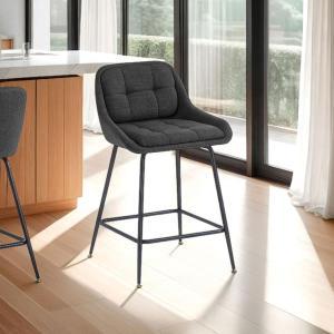 Taburete Belmont giratoria 360º, tapizado gris