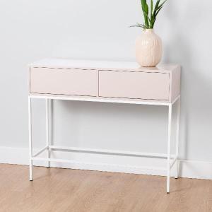 COMODA PUSH 4 C. LACADO BLANCO, BASE METAL ORO. 100*95*40 CM