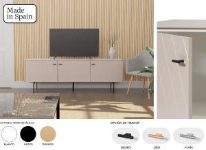 Mueble TV 3 P lacado Visón 180*50*40 cm