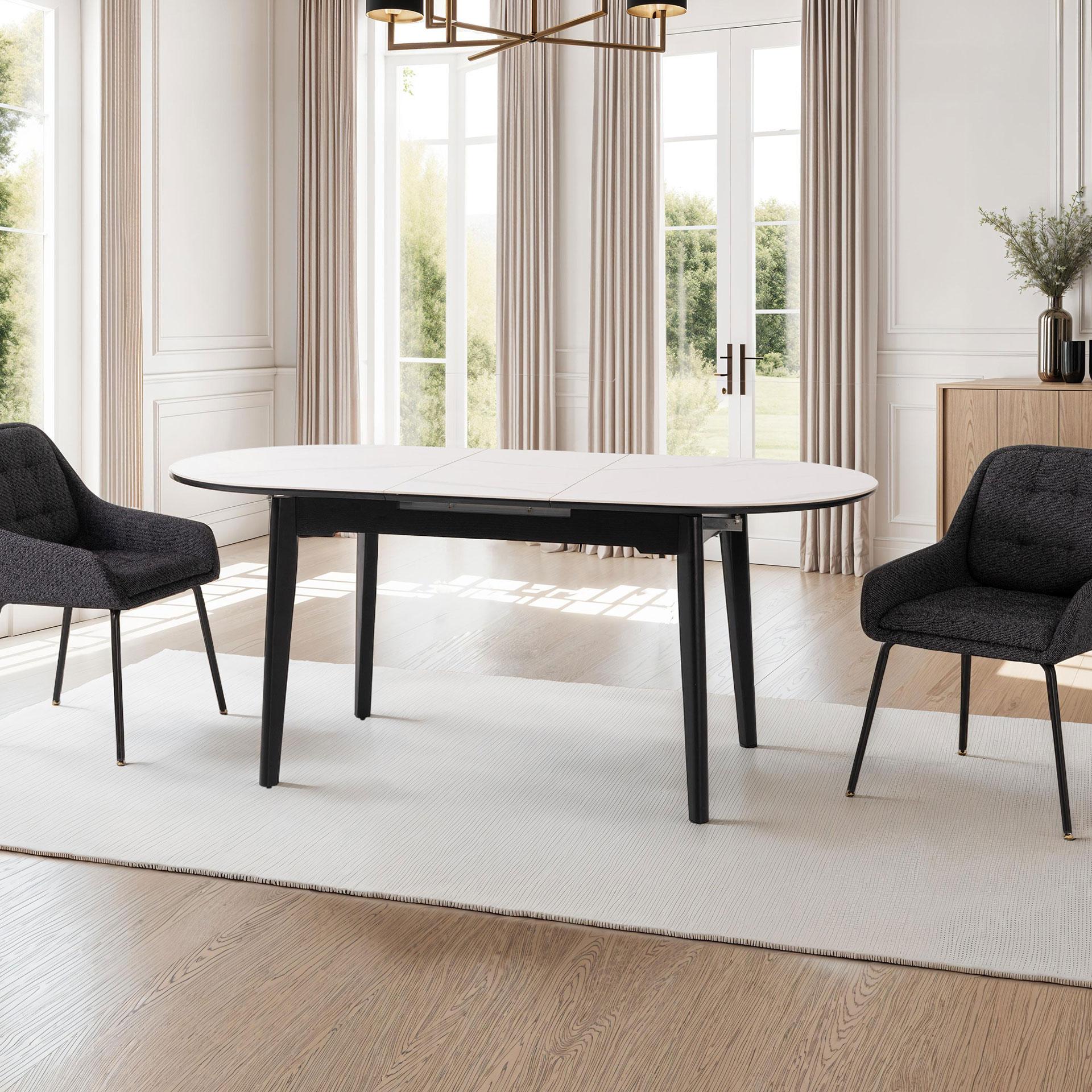 Extendable table with porcelain top 140/180*85*76 cm