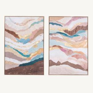 Set of 2 oil paintings with wooden frame 60*90 cm/unit.