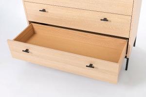 Comoda abitudine 4 C melaminico rovere e base in metallo 100 cm