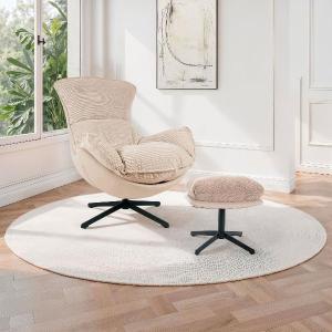 SILLON HANS GIRATORIO 360º. TAPIZADO INTERIOR BEIGE (ANTIMANCHAS, IGNIFUGO, ANTIARAÑAZOS MASCOTAS) 91*98*100 CM