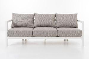 AVA outdoor set in white and beige fabric