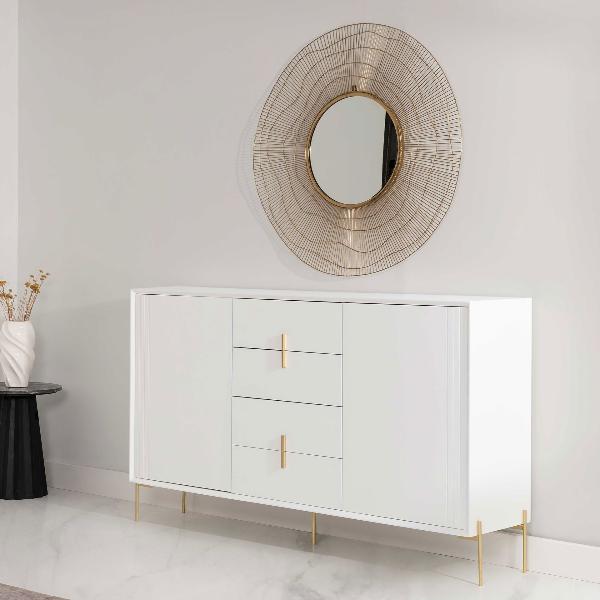 APARADOR MILAN LACADO 4 CAJONES + 2 PUERTAS. GUIA FRENO 97*160*40 CM